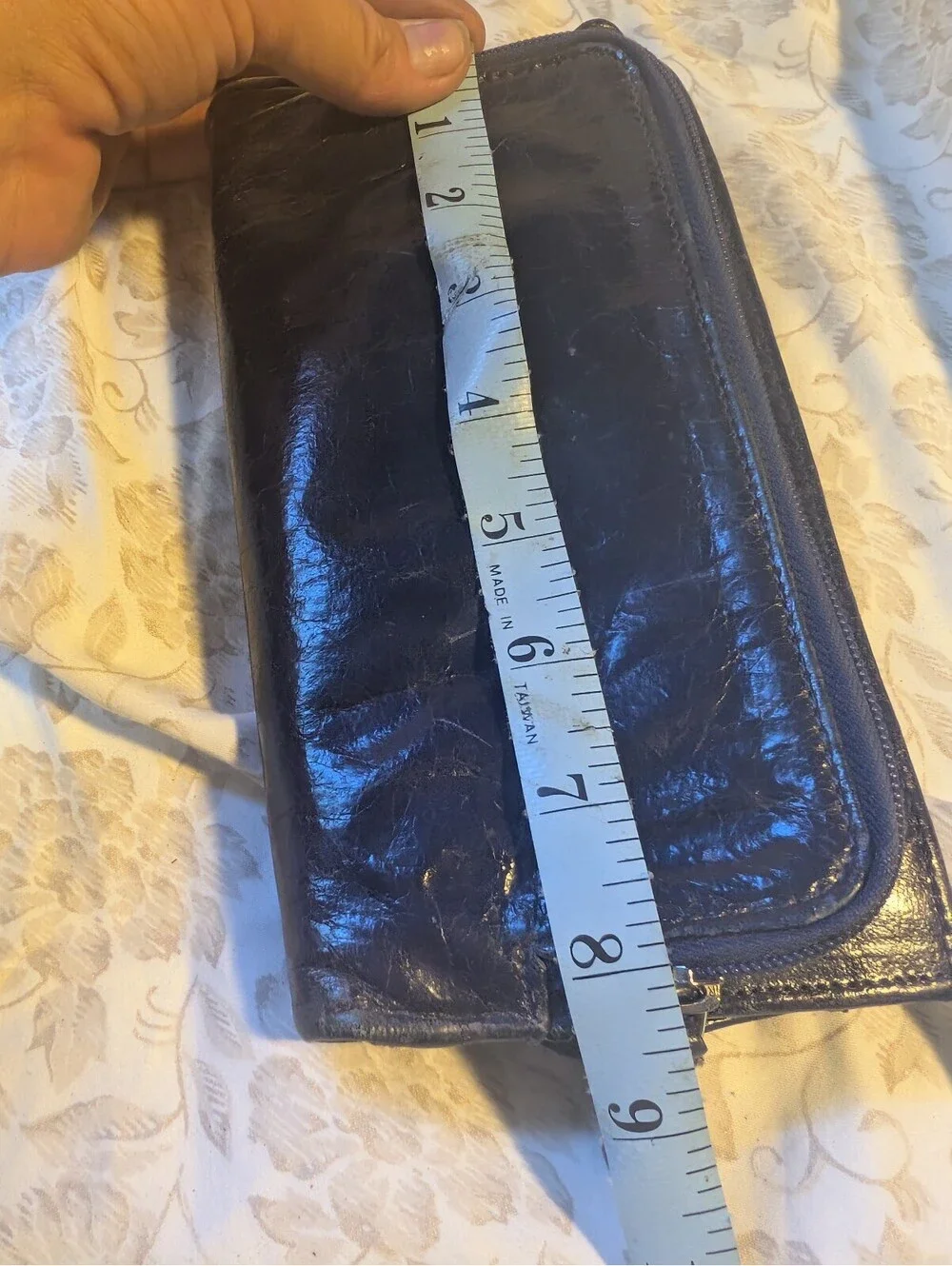 Latigo Black Leather Women's Wallet with Floral Interior